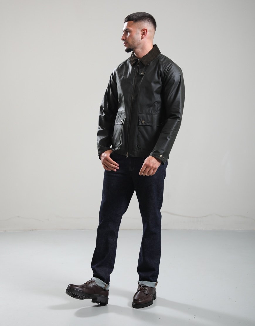 Barbour Short Bedale Wax Jacket Fern