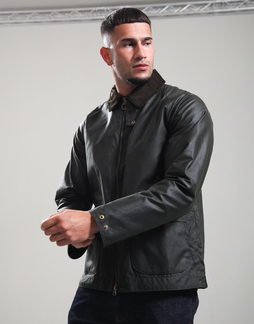 Barbour Short Bedale Wax Jacket Fern
