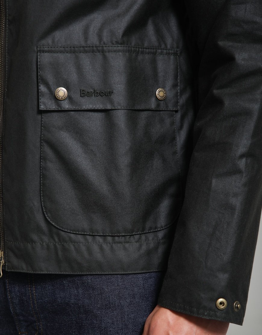 Barbour Short Bedale Wax Jacket Fern