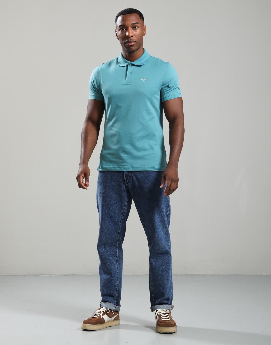 Barbour Active Polo Shirt Light Teal