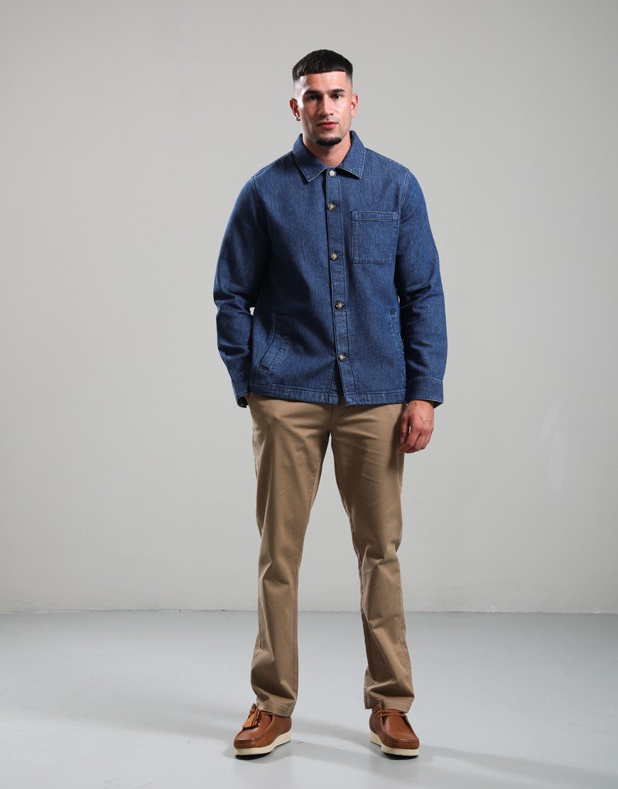 Barbour Aickmen Textured Denim Overshirt Indigo