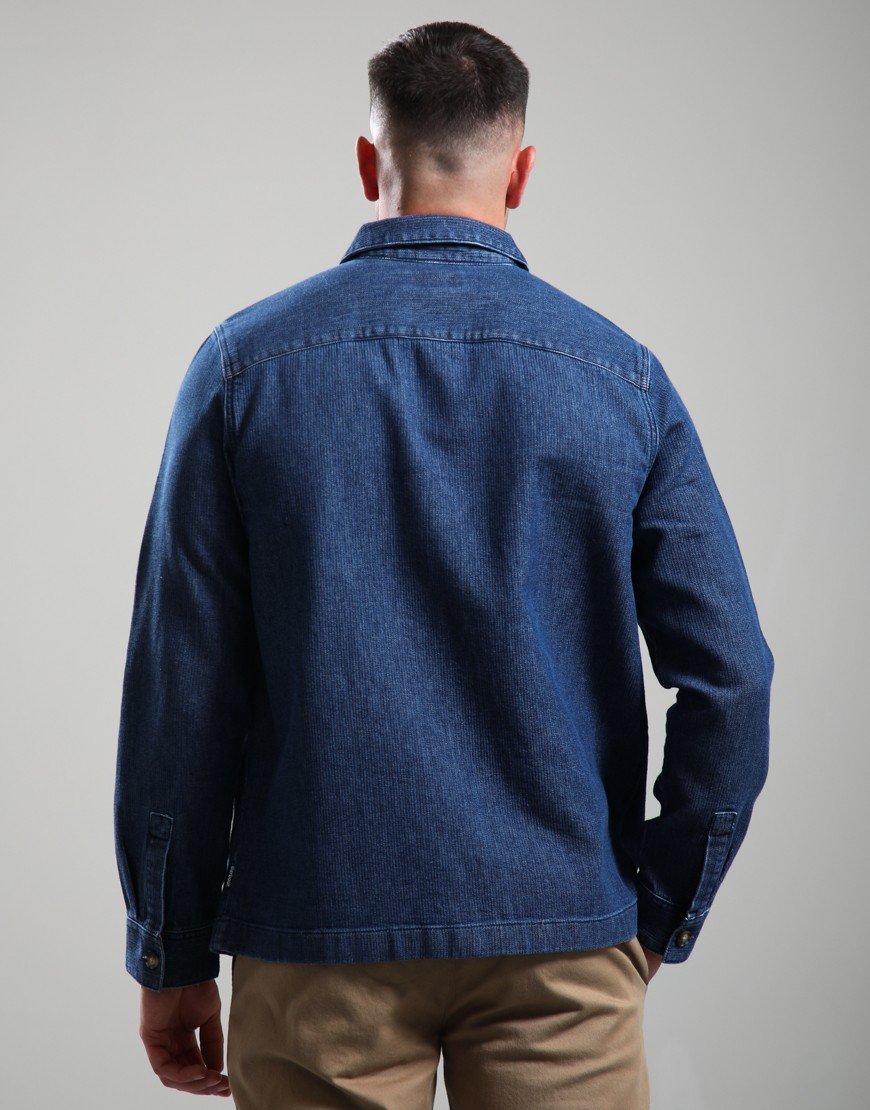 Barbour Aickmen Textured Denim Overshirt Indigo
