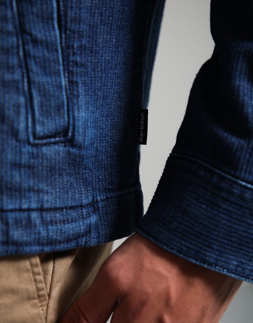 Barbour Aickmen Textured Denim Overshirt Indigo