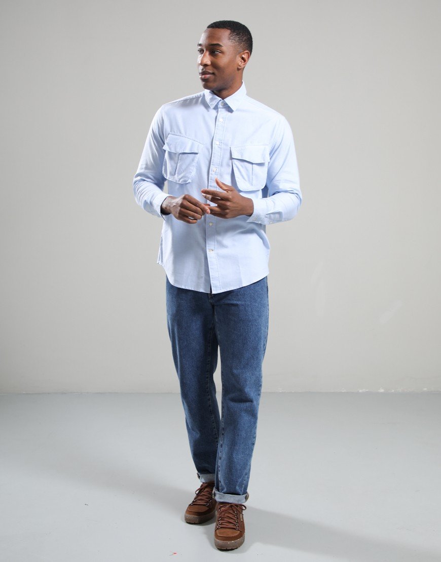 Barbour Arnham Oversized Oxford Jungle Shirt Sky