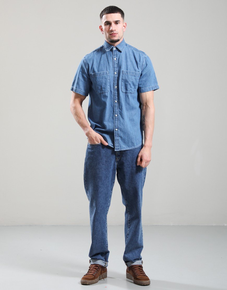 Barbour Ashbrooke OS Short Sleeve Chambray Shirt Chambray