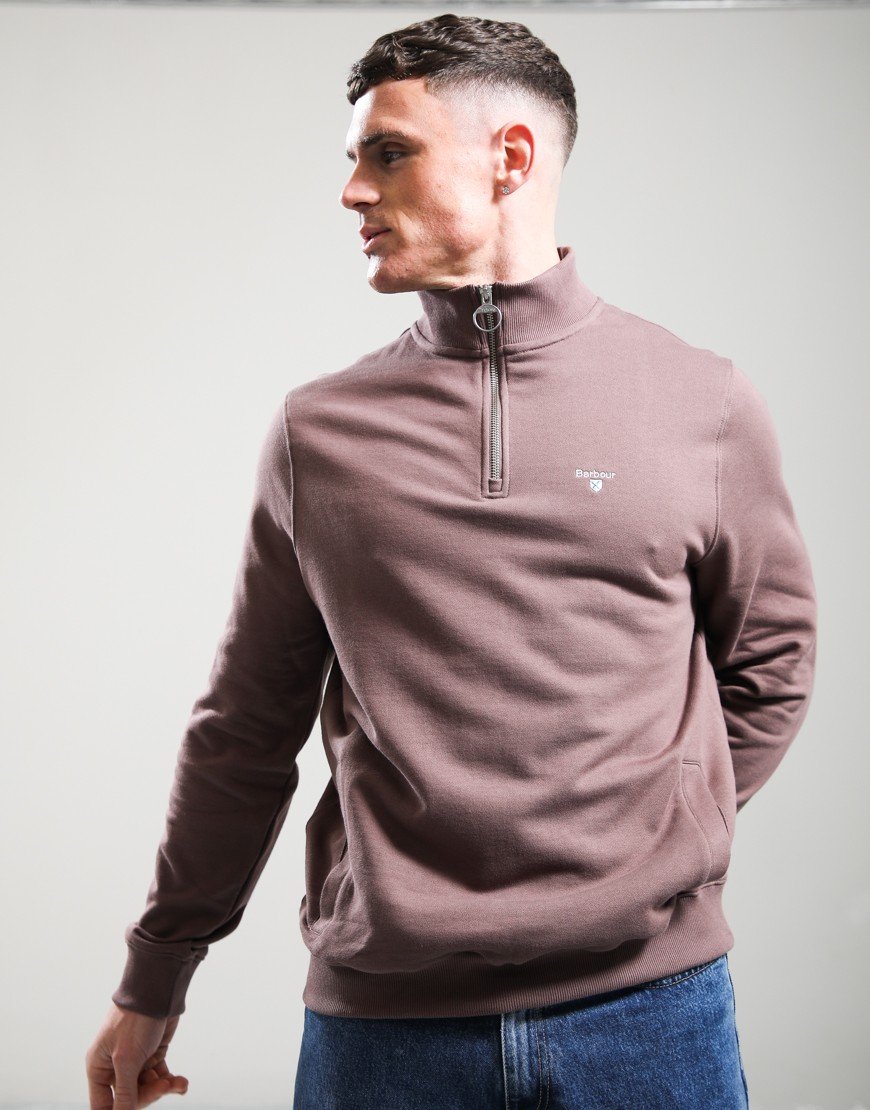 Barbour Beckhill Half Zip Sweat Peppercorn