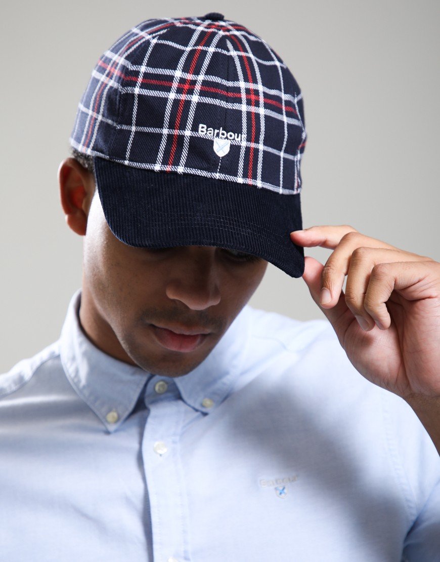 Barbour Benson Cap Navy/Red Check