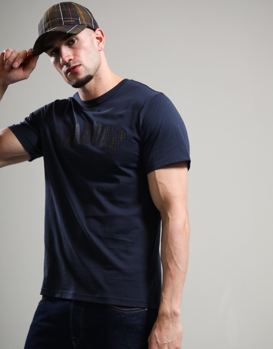 Barbour Berwick Tartan T-Shirt Navy