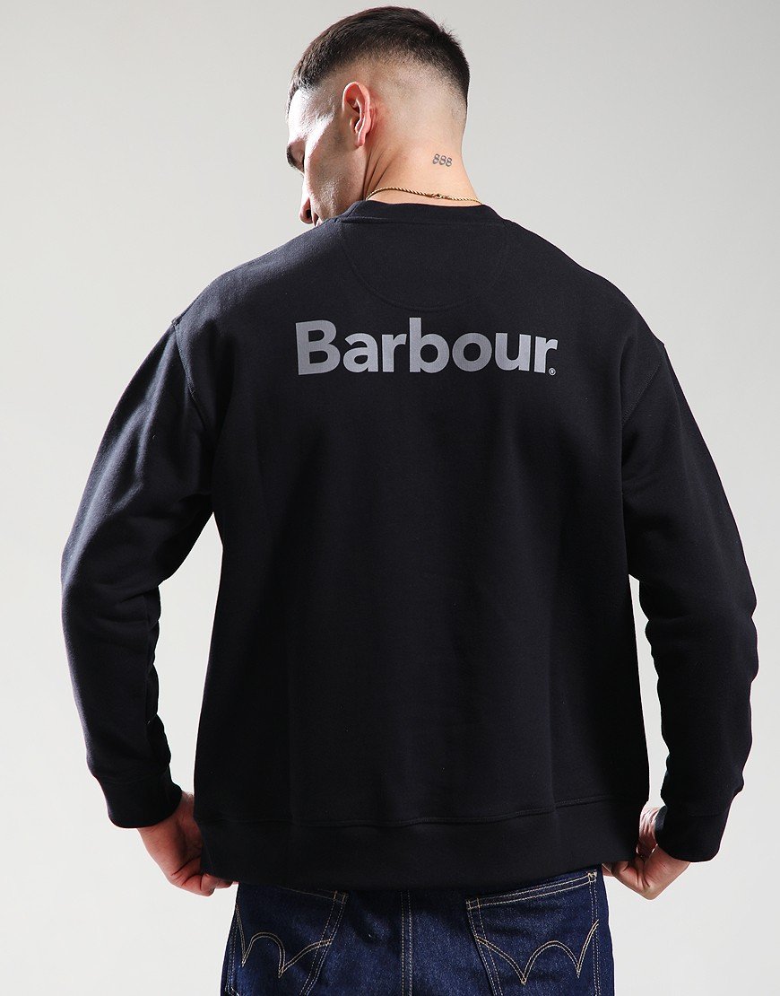 Barbour Brushed Nicholas Oversized Crew Neck Sweat Black