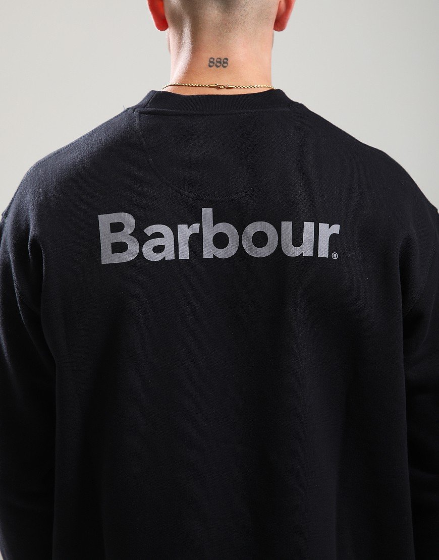 Barbour Brushed Nicholas Oversized Crew Neck Sweat Black