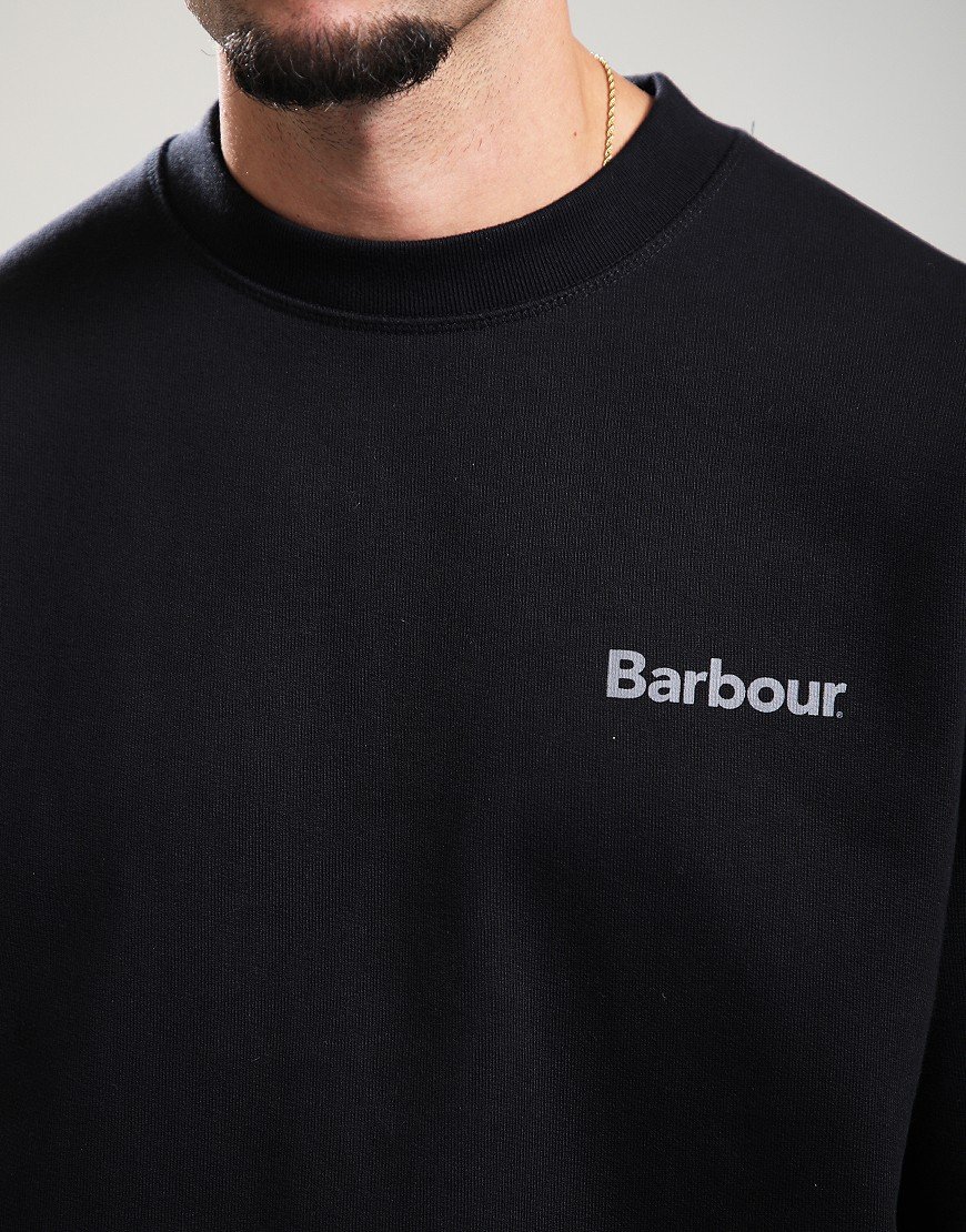 Barbour Brushed Nicholas Oversized Crew Neck Sweat Black