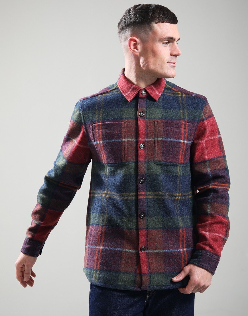 Barbour Chapter Check Overshirt Winterberry Tartan 