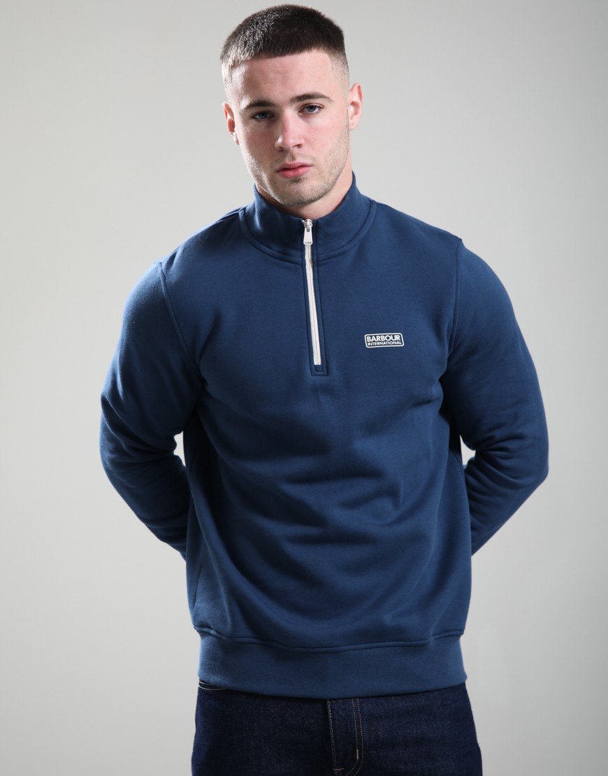 Barbour Clipper Funnel Sweat Insignia Blue