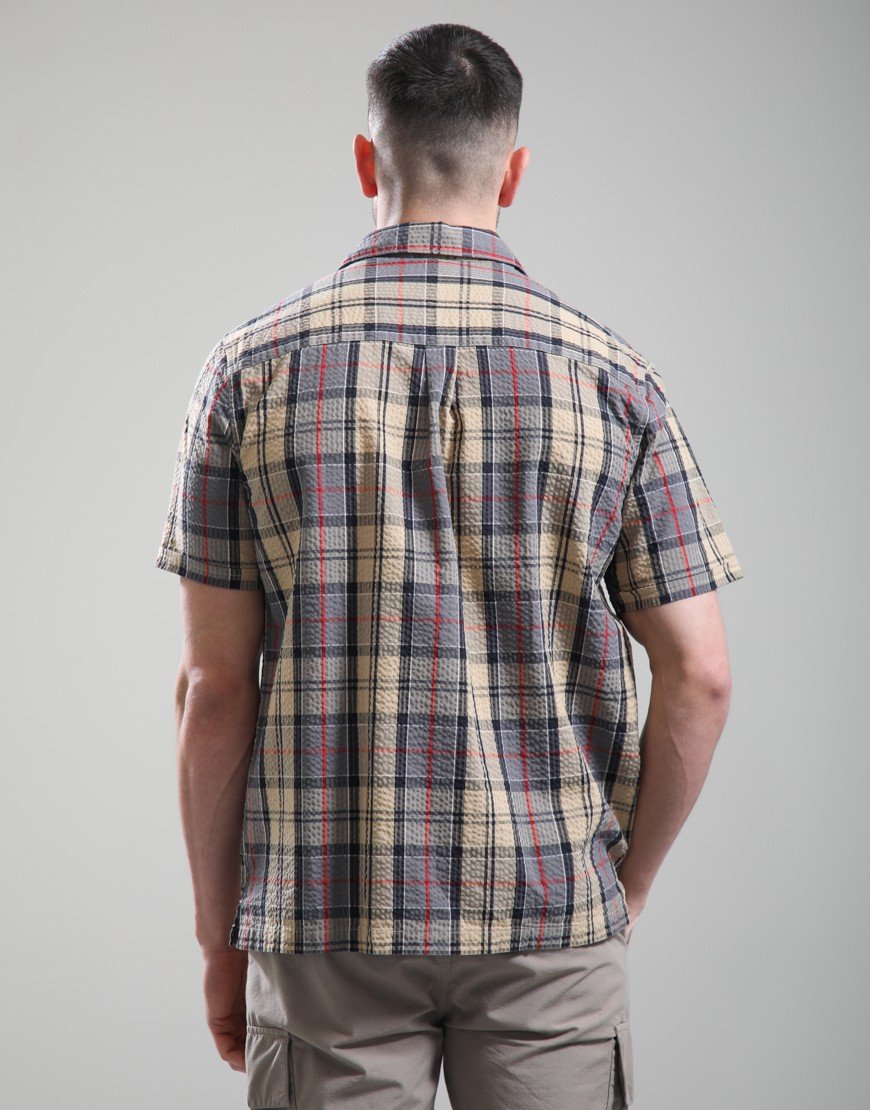 Barbour Clyde Seersucker Tartan Summer Fit Shirt Dress Tartan