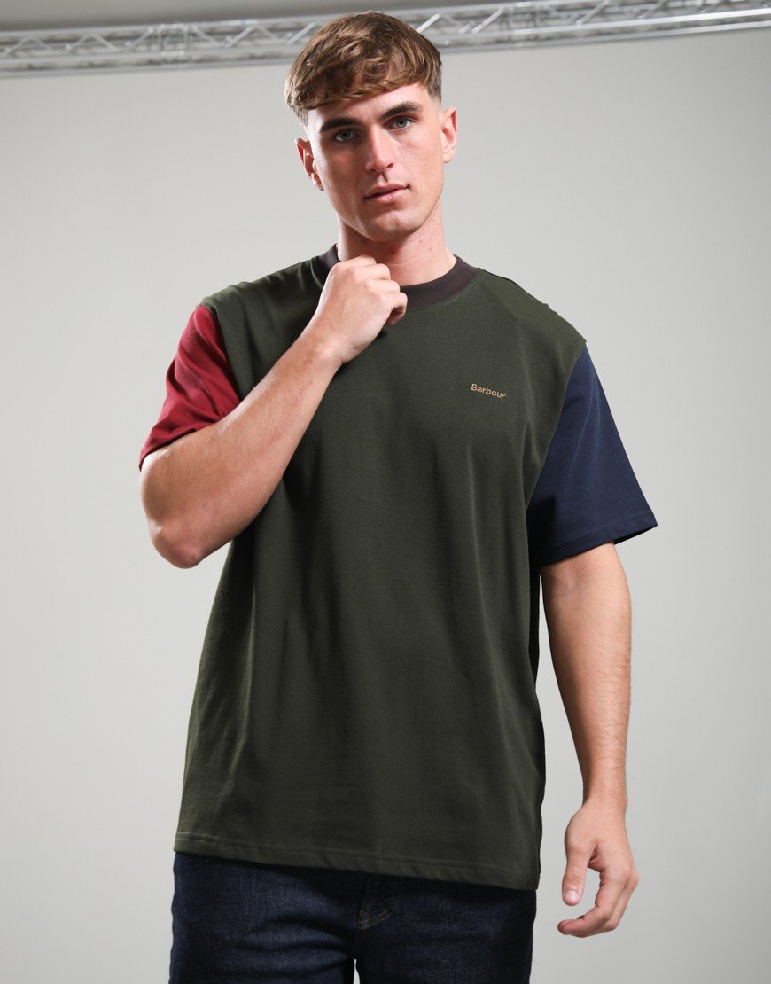 Barbour Colourblock T-Shirt Sage Mix