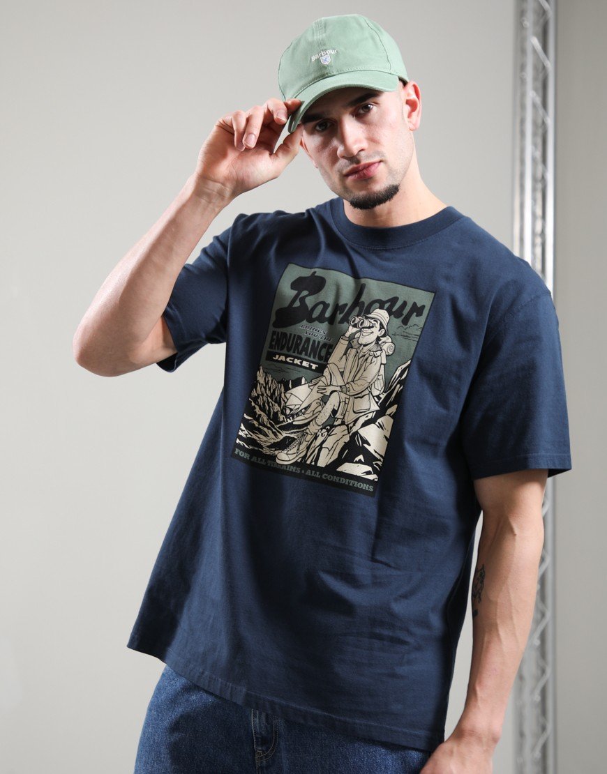 Barbour Conditions OS Graphic T-Shirt Navy