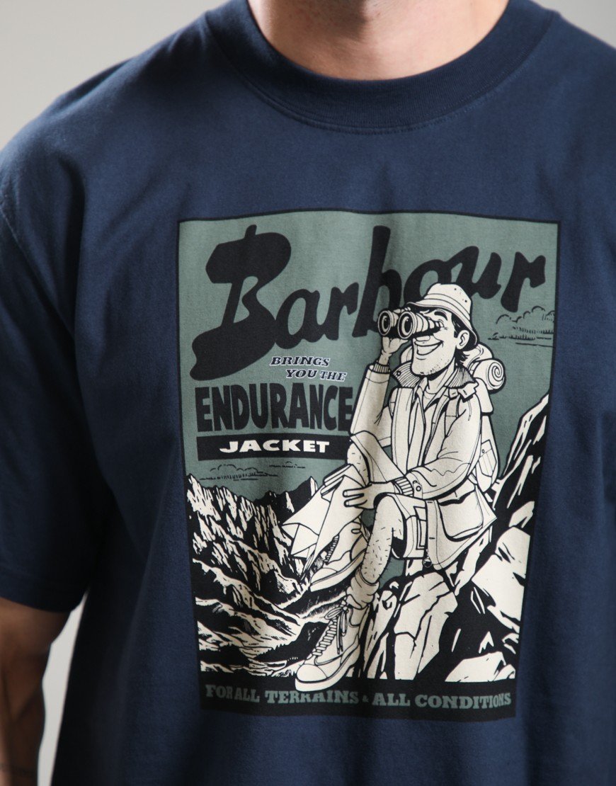 Barbour Conditions OS Graphic T-Shirt Navy