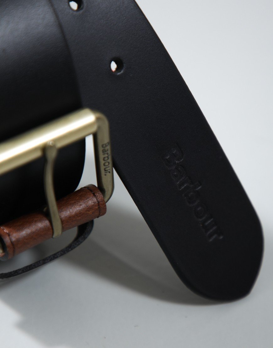 Barbour Contrast Leather Belt Black/Brown