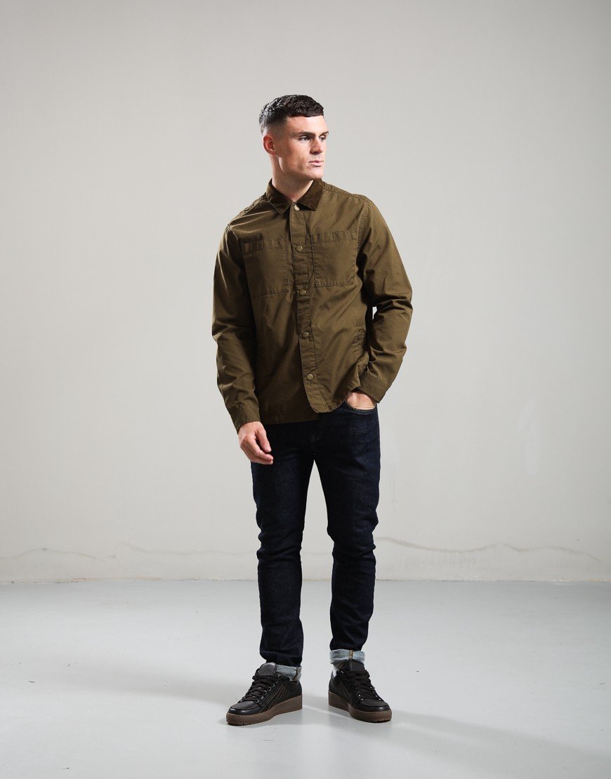 Barbour Cord Collar Twill Overshirt Beech