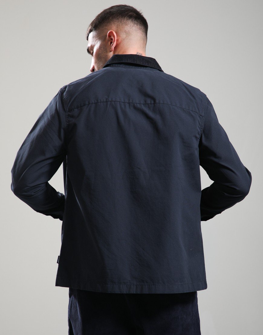 Barbour Cord Collar Twill Overshirt Dark Navy