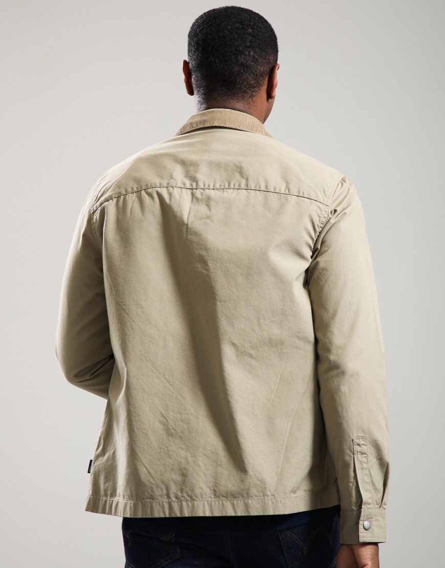 Barbour Cord Collar Twill Overshirt Washed Stone