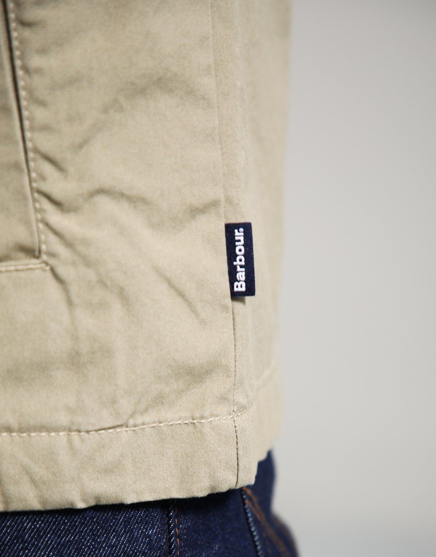 Barbour Cord Collar Twill Overshirt Washed Stone