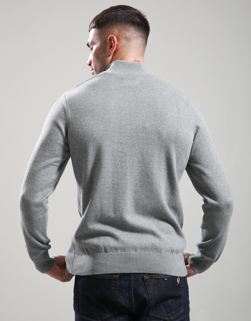 Barbour Cotton Half Zip Knit Grey Marl