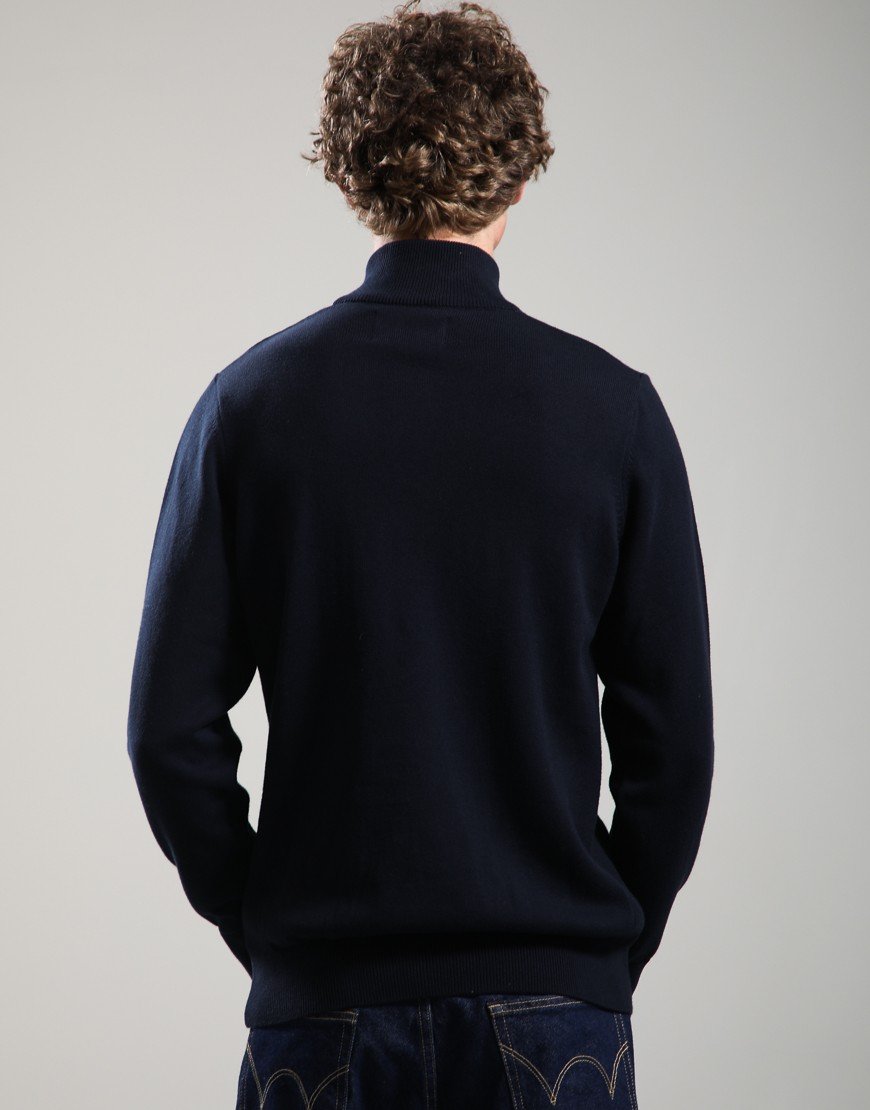 Barbour Cotton Half Zip Knit Navy