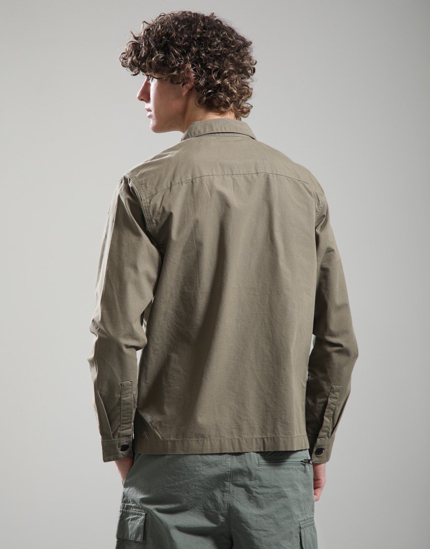 Barbour Crail Wax Ripstop Overshirt Concrete