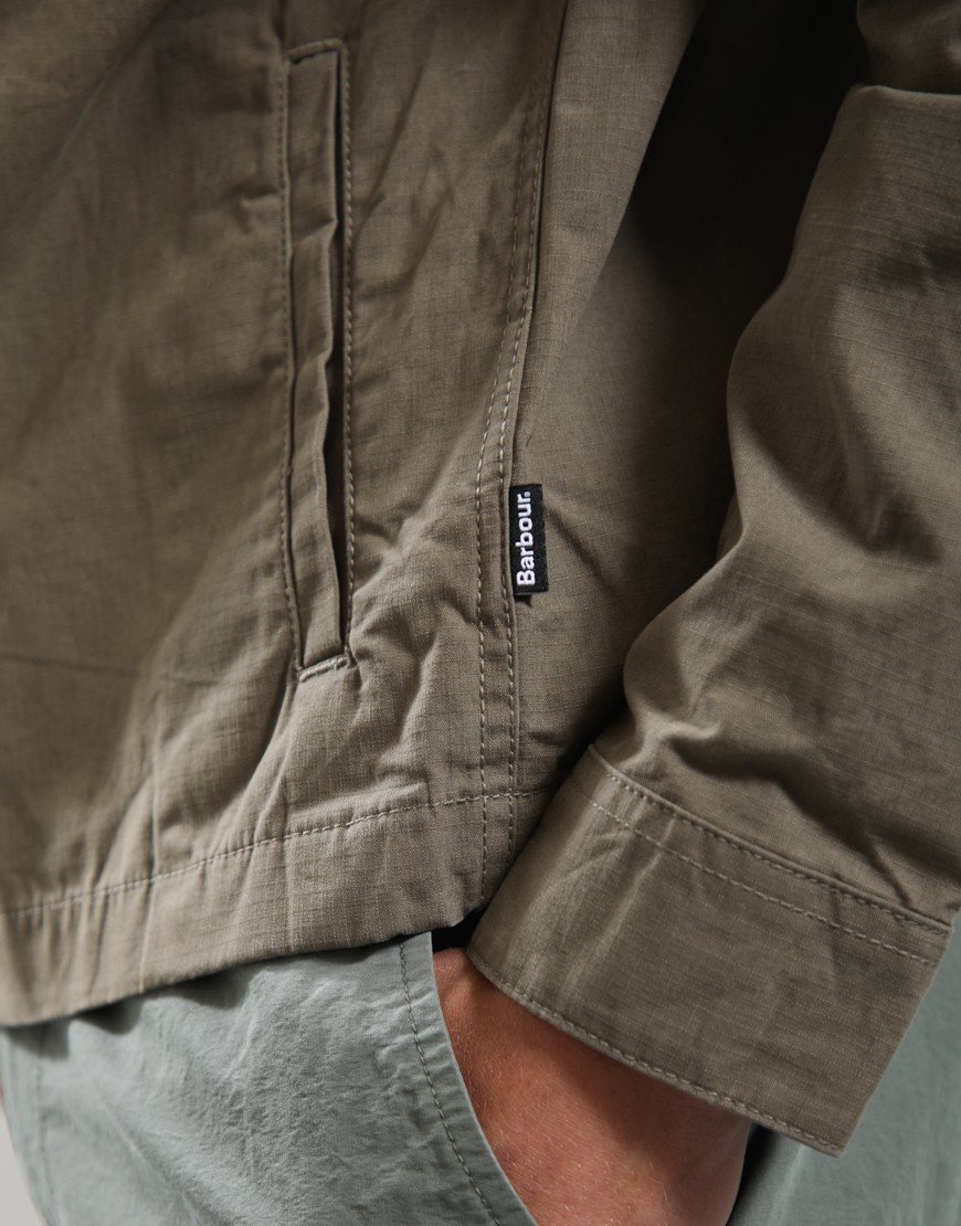 Barbour Crail Wax Ripstop Overshirt Concrete