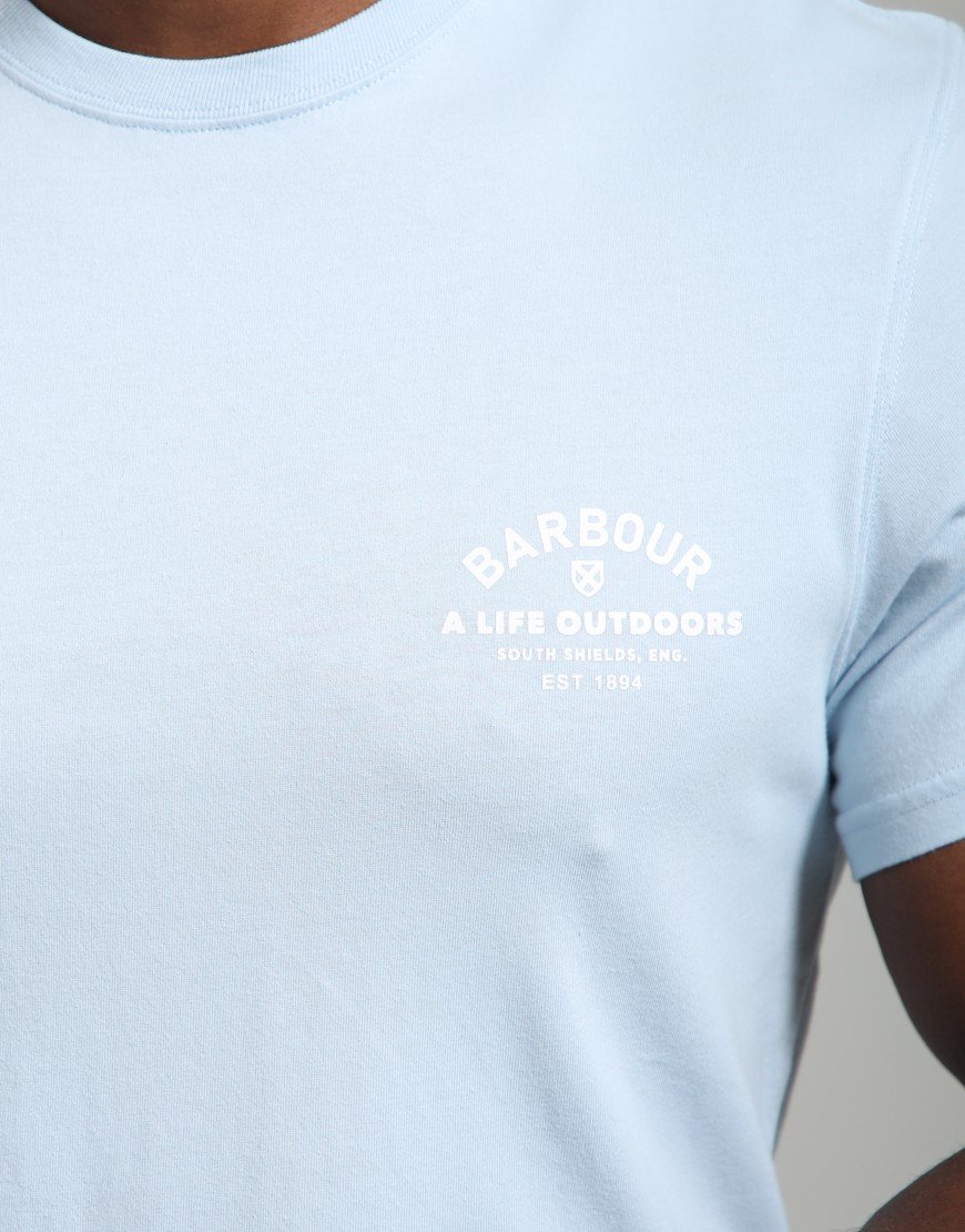 Barbour Cranmer Logo T-Shirt Ocean Sky