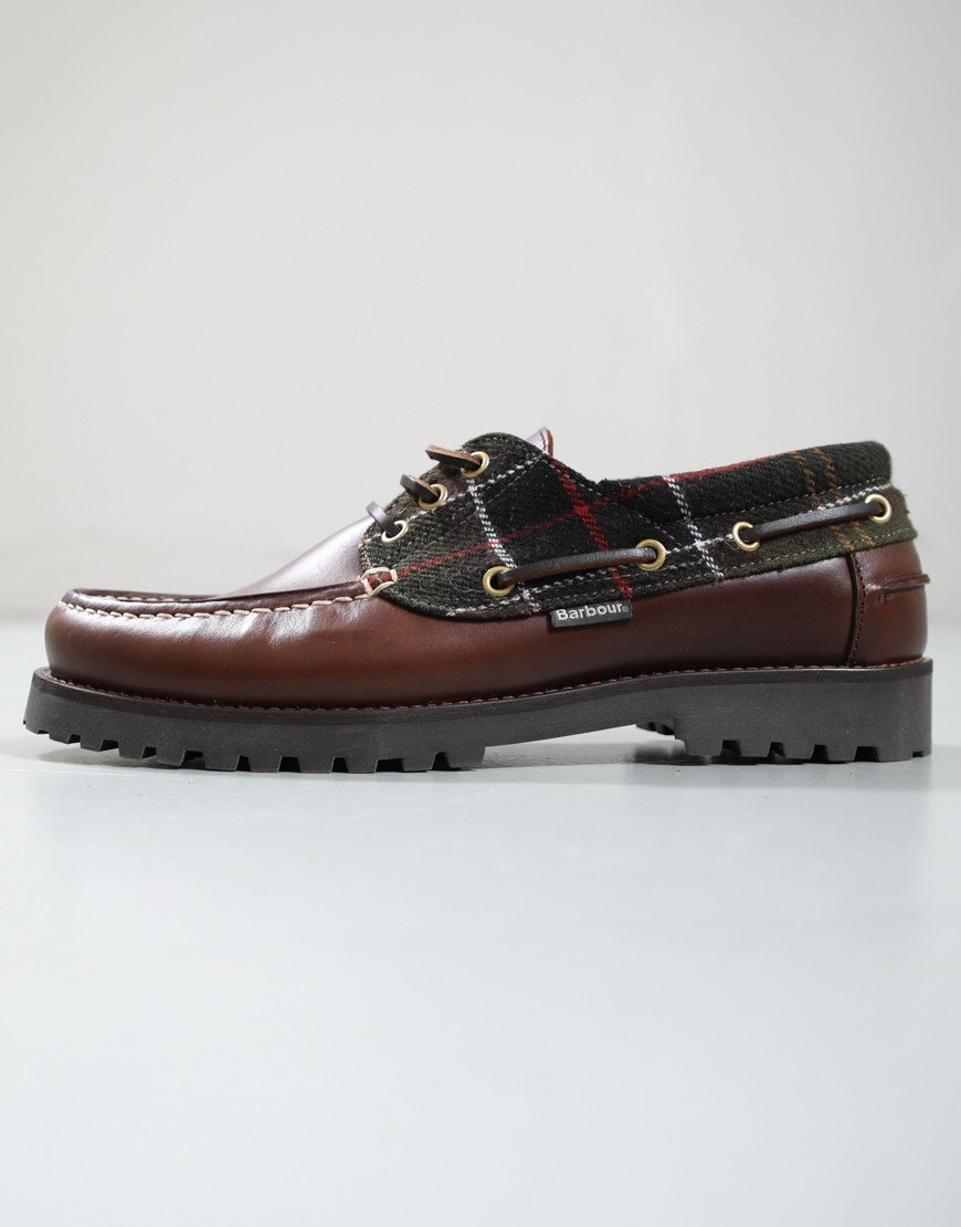Barbour Re-Engineered Deck Boat Shoes Brown/Classic Tartan