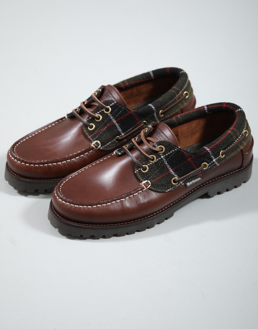 Barbour Re-Engineered Deck Boat Shoes Brown/Classic Tartan