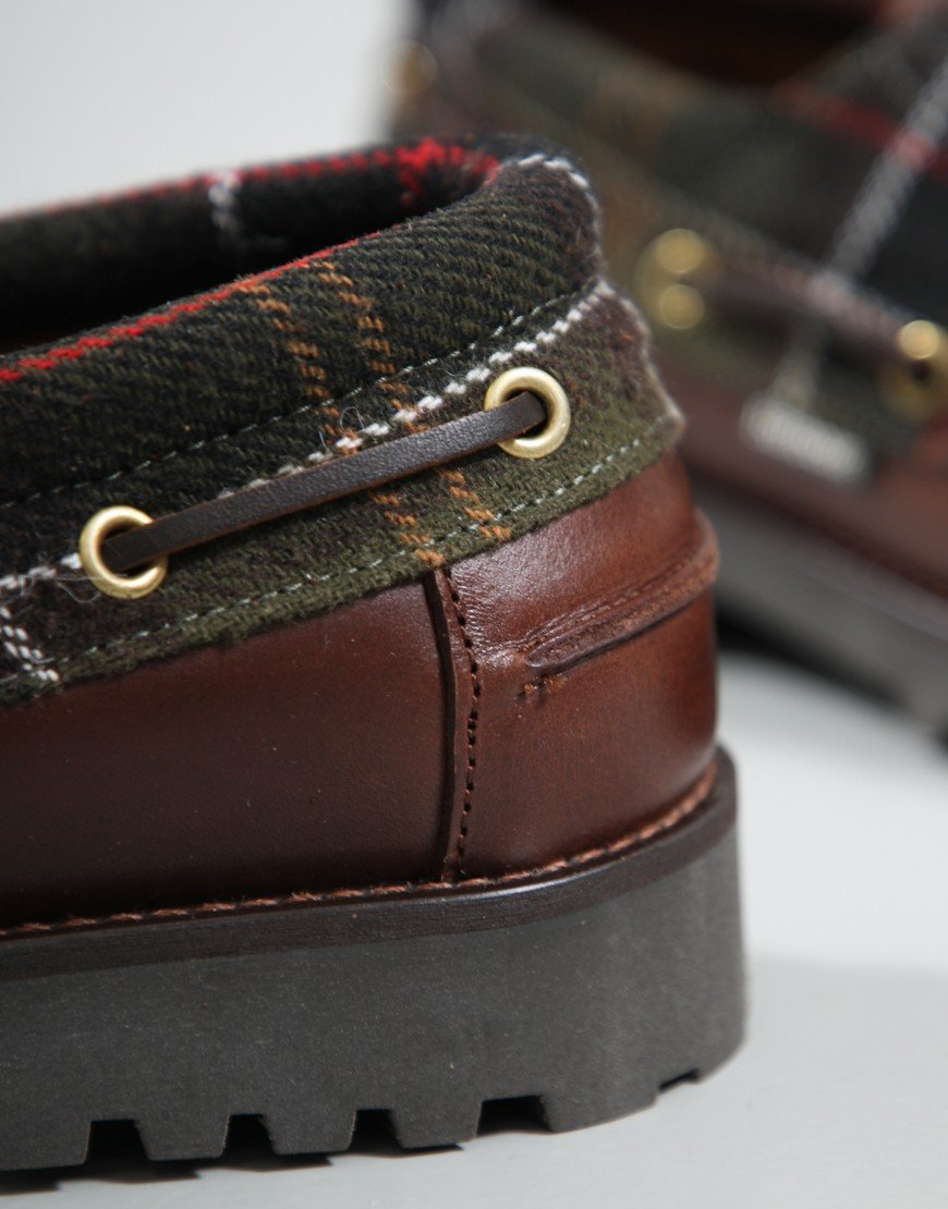 Barbour Re-Engineered Deck Boat Shoes Brown/Classic Tartan