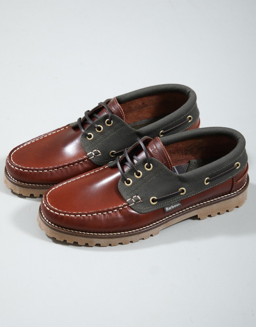 Barbour Re-Engineered Deck Boat Shoes Mahogany