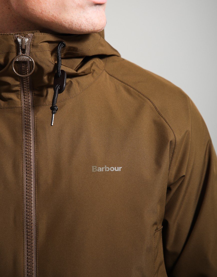 Barbour Hooded Domus Waterproof Jacket Dark Sand