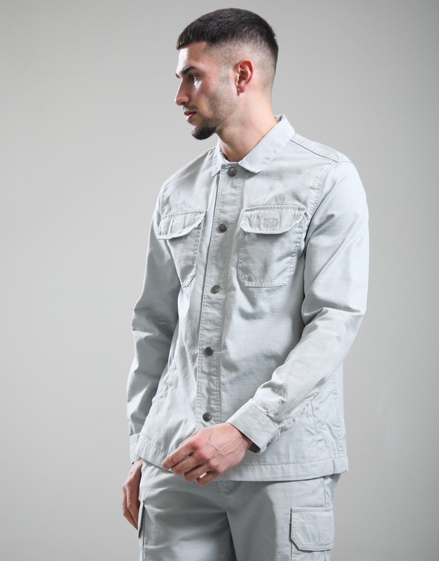 Barbour Draftmen Cotton Slub Overshirt Blue Haze
