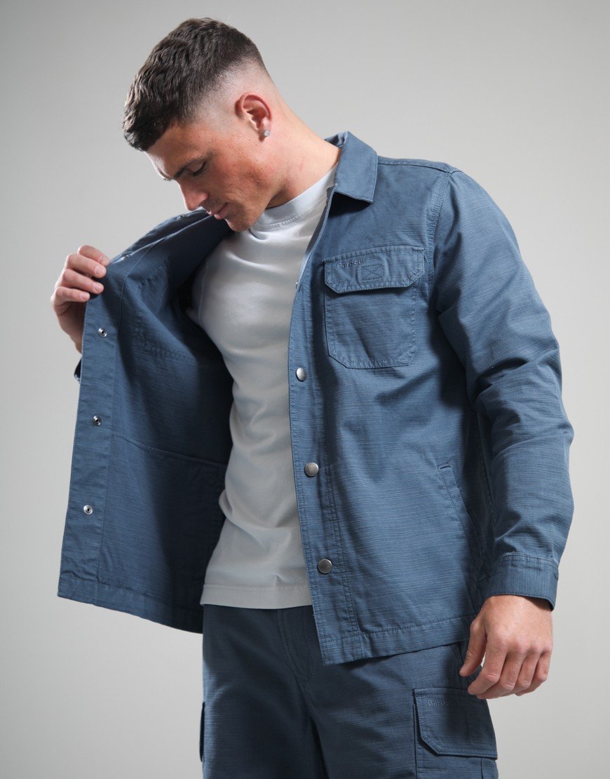 Barbour Draftmen Cotton Slub Overshirt Dusk Blue