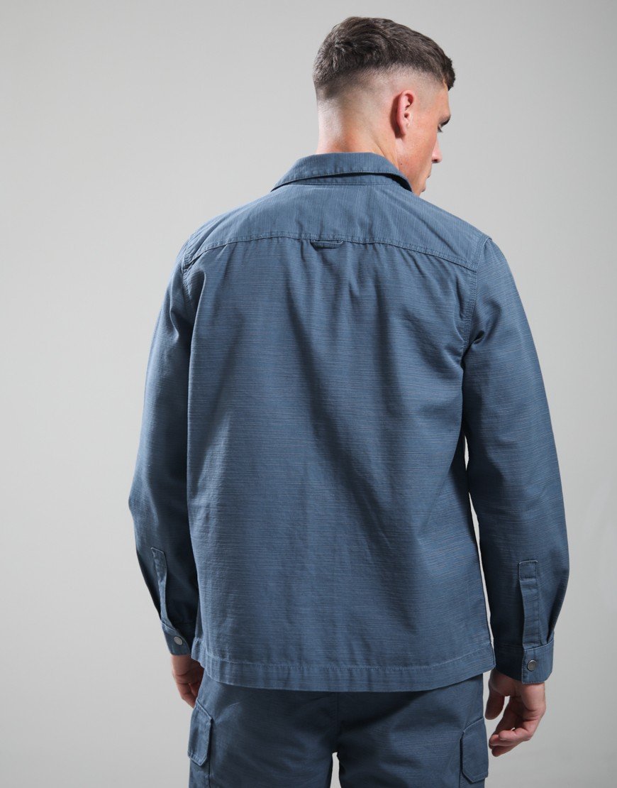 Barbour Draftmen Cotton Slub Overshirt Dusk Blue