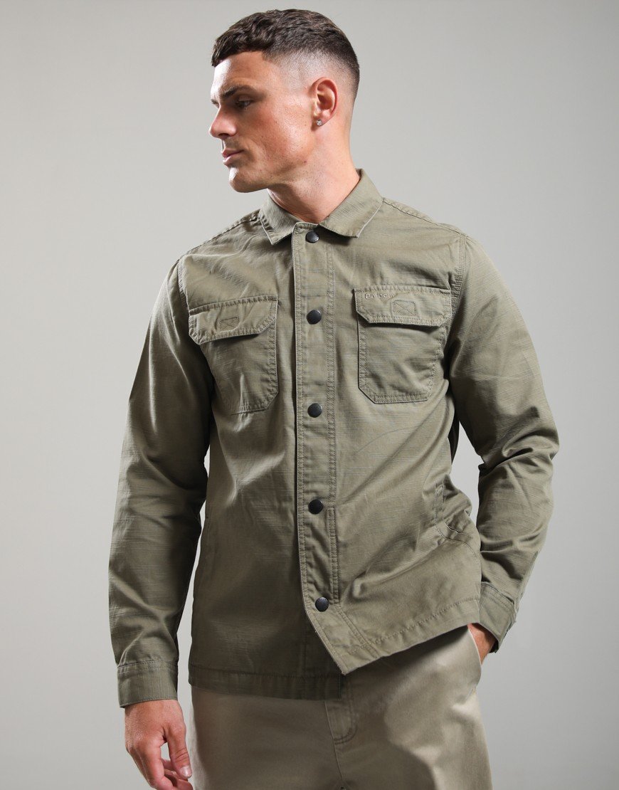 Barbour Draftmen Overshirt Grey Olive