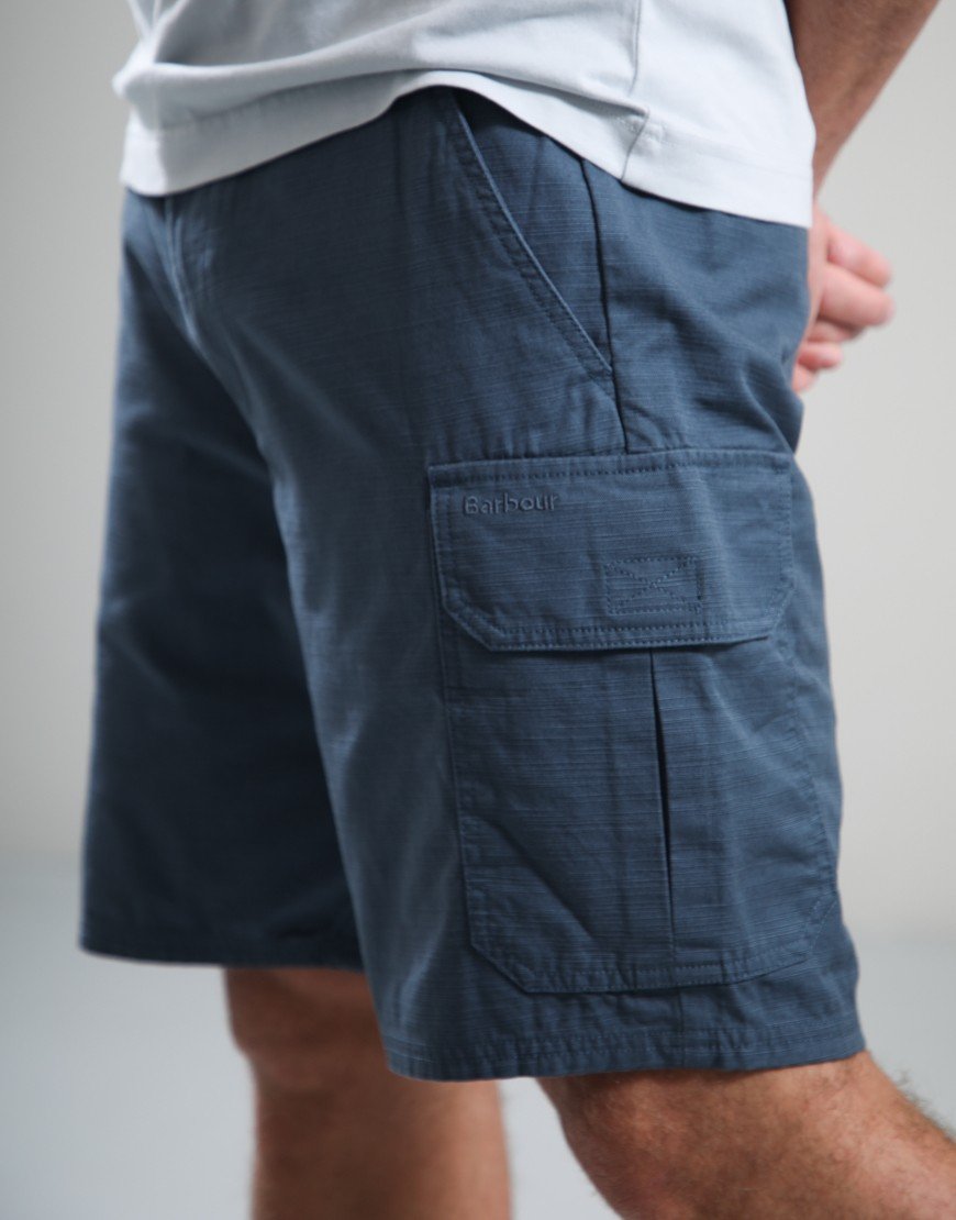 Barbour Draftmen Relaxed Cargo Shorts Dusk Blue