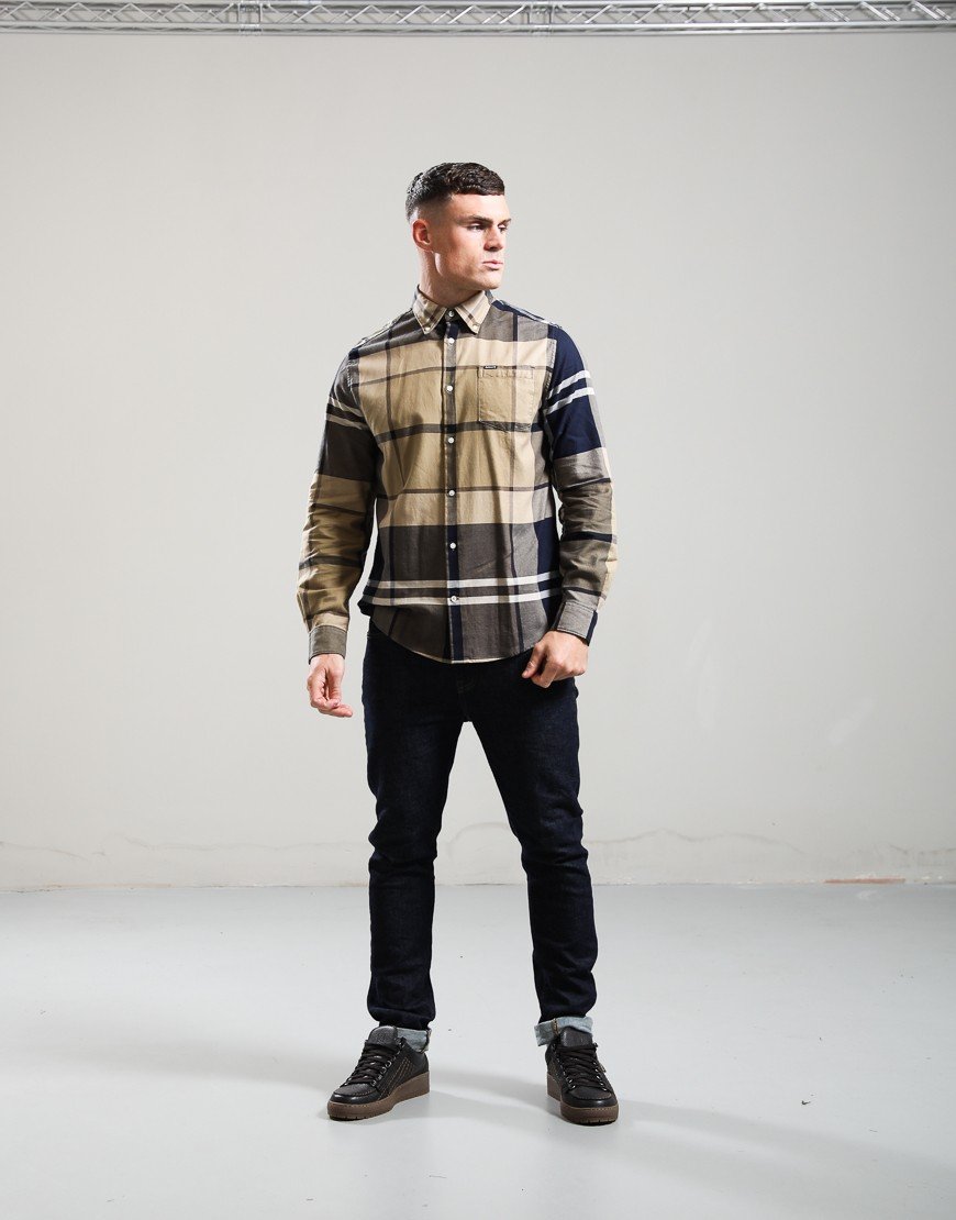 Barbour Tartan Dunoon Tailored  Shirt Birchwood Dress Tartan     