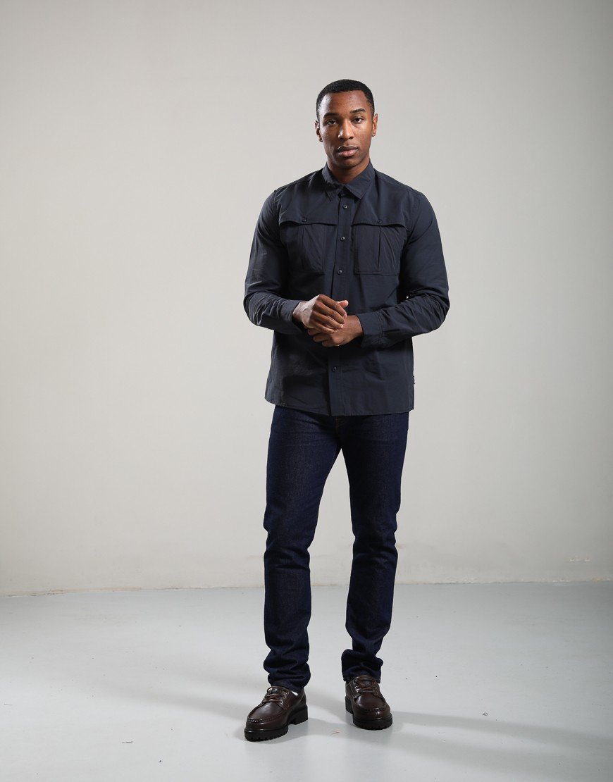 Barbour Eastgill Relaxed Poplin Shirt Dark Navy