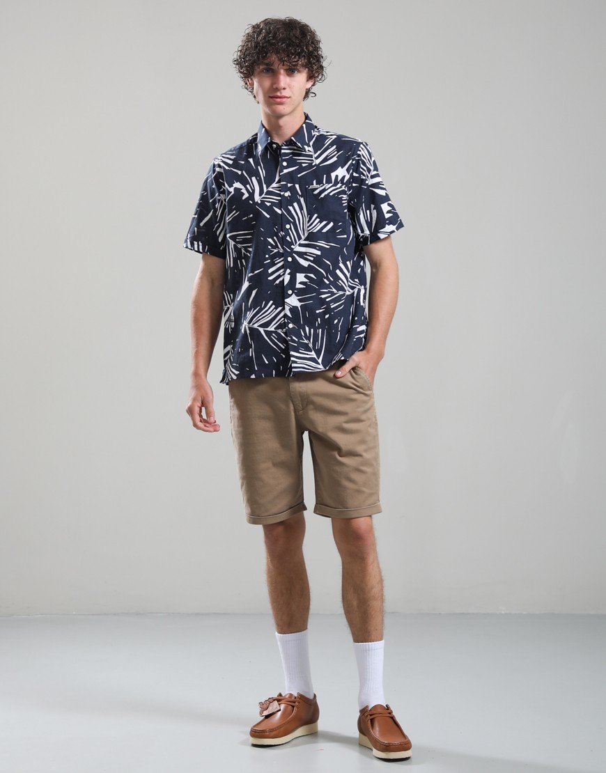 Barbour Edenwood Printed Summer Fit Shirt Navy