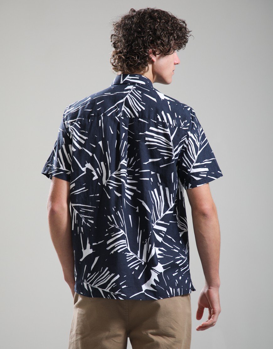 Barbour Edenwood Printed Summer Fit Shirt Navy