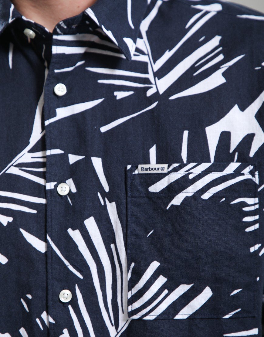 Barbour Edenwood Printed Summer Fit Shirt Navy