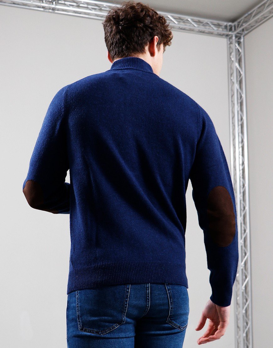 Barbour Essential Patch 1/2 Zip Knit Deep Blue