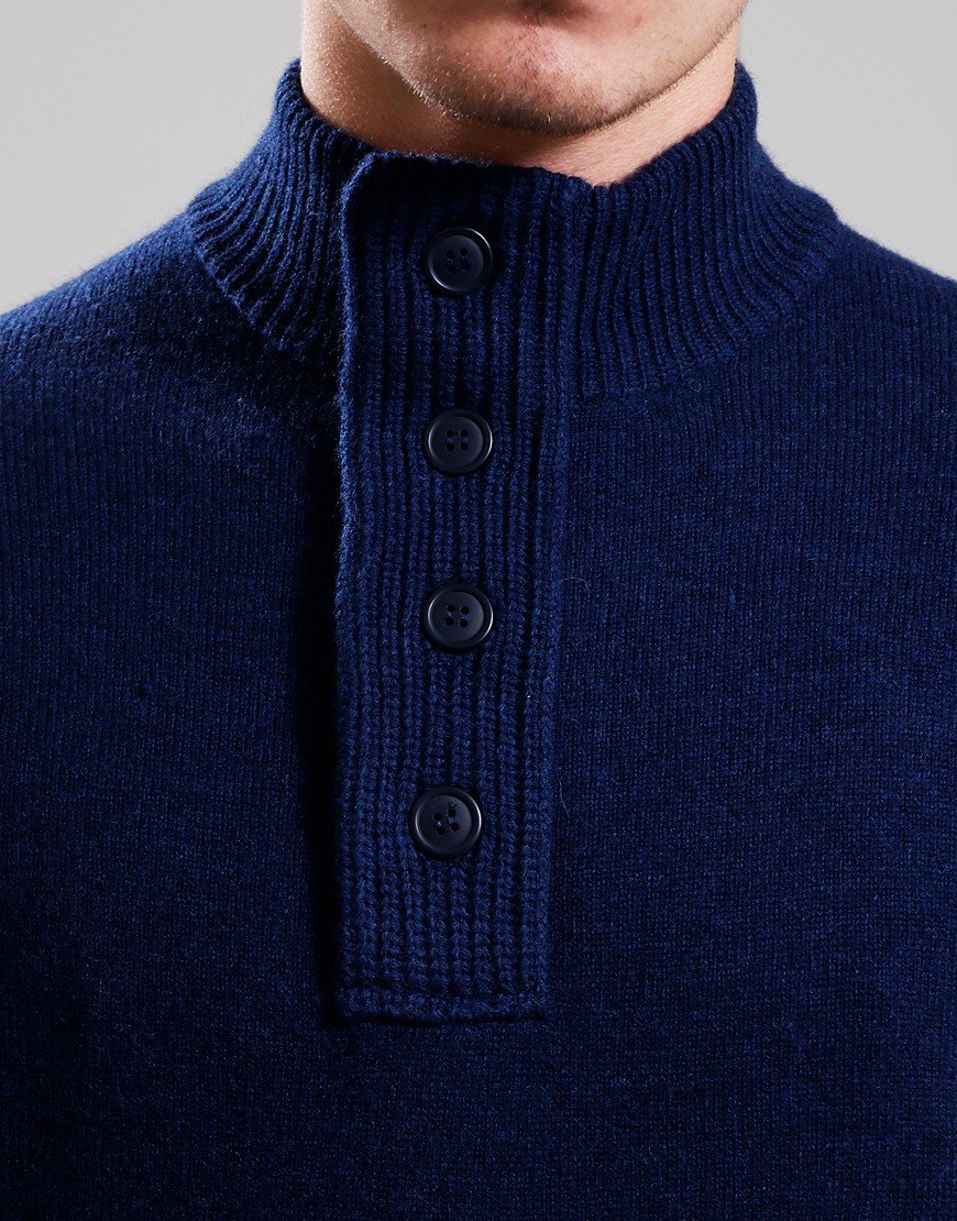 Barbour Essential Patch 1/2 Zip Knit Deep Blue