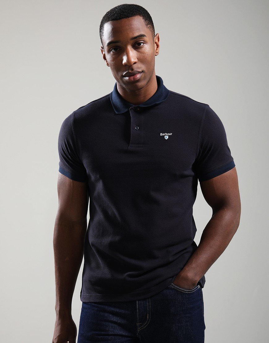 Barbour Essential Sports Polo Short Dark Oak