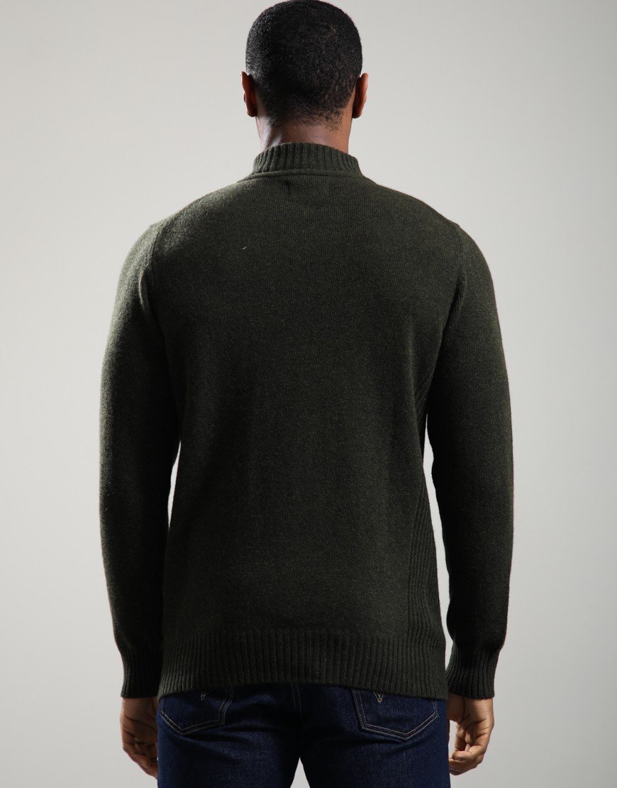 Barbour Essential Lambswool Half Zip Knit Seaweed